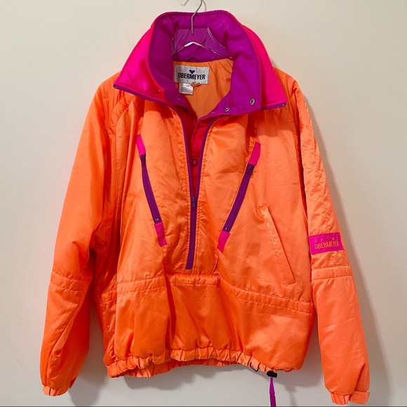 Obermeyer Other - Obermeyer VINTAGE Ski Snow Neon Pullover Jacket